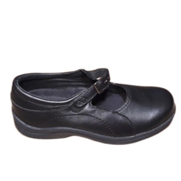 P.W. Minor Black Leather Orthopedic Mary Janes - Women's Size 8W Shoes - Picture 2 of 10